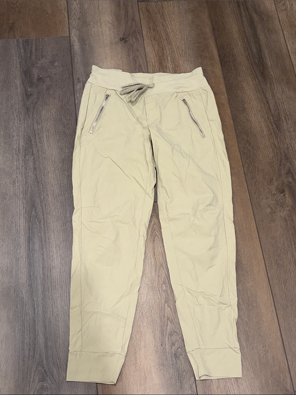 Athleta Light Beige Drawstring Track Joggers